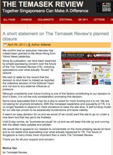 The Temasek Review will be Shutting Down — Singapore Actually